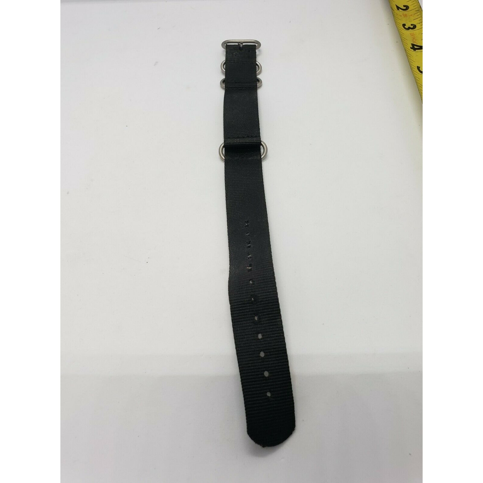 Black 1 Piece Nylon 21mm Watch Strap Men